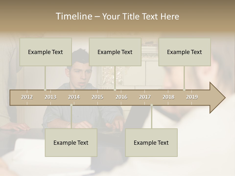 Young Men Working Together PowerPoint Template