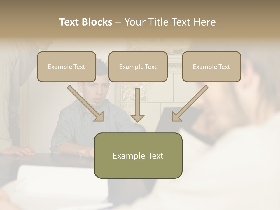 Young Men Working Together PowerPoint Template