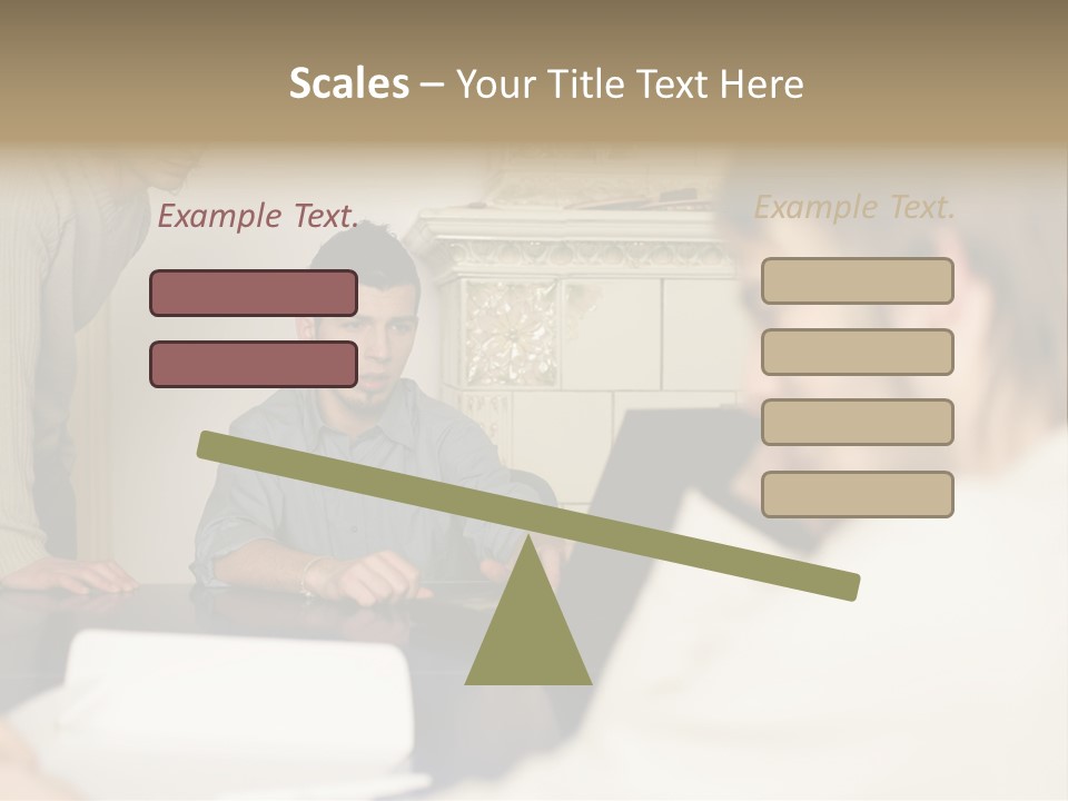 Young Men Working Together PowerPoint Template