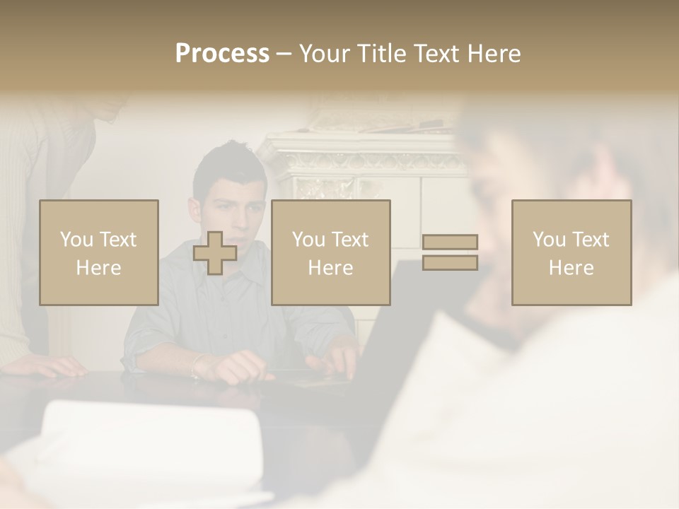 Young Men Working Together PowerPoint Template