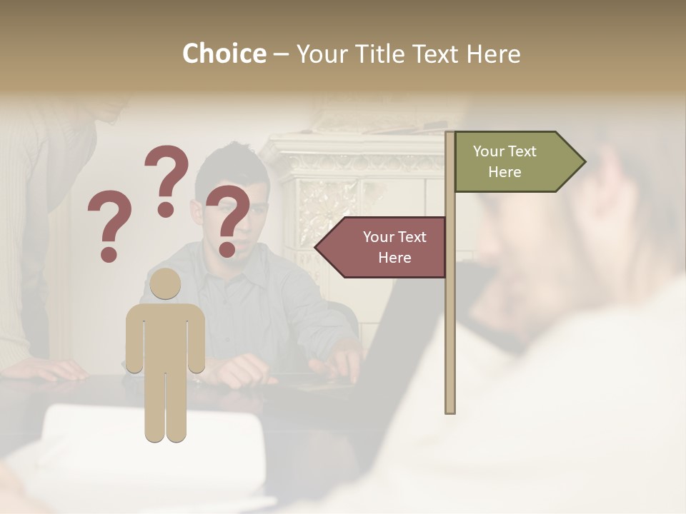 Young Men Working Together PowerPoint Template