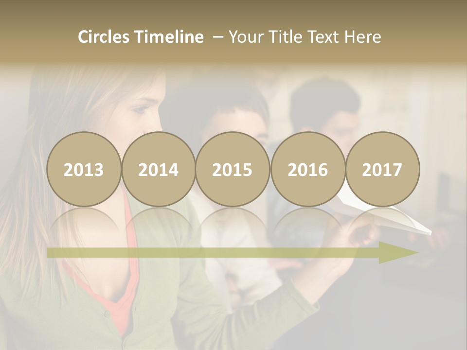 Men Watching Woman With Paper Aeroplane PowerPoint Template