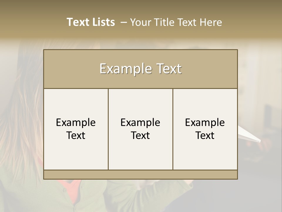 Men Watching Woman With Paper Aeroplane PowerPoint Template
