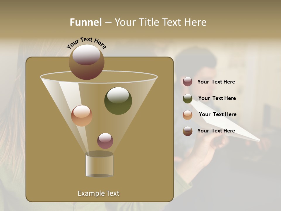 Men Watching Woman With Paper Aeroplane PowerPoint Template