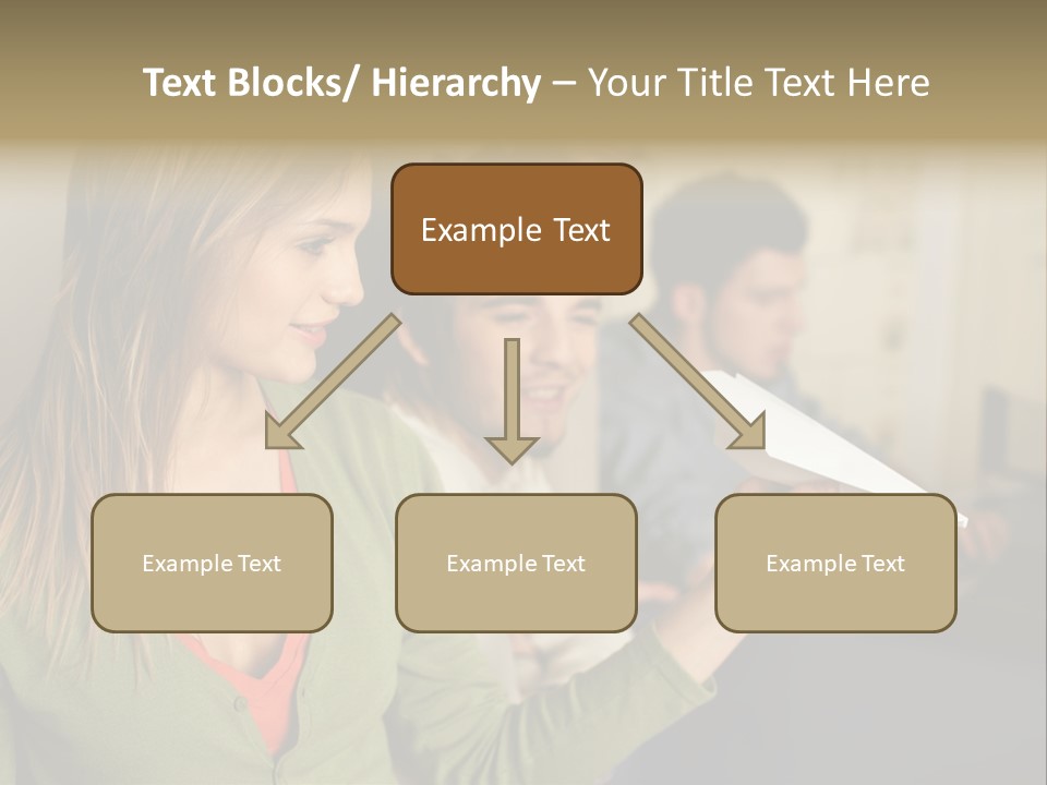 Men Watching Woman With Paper Aeroplane PowerPoint Template