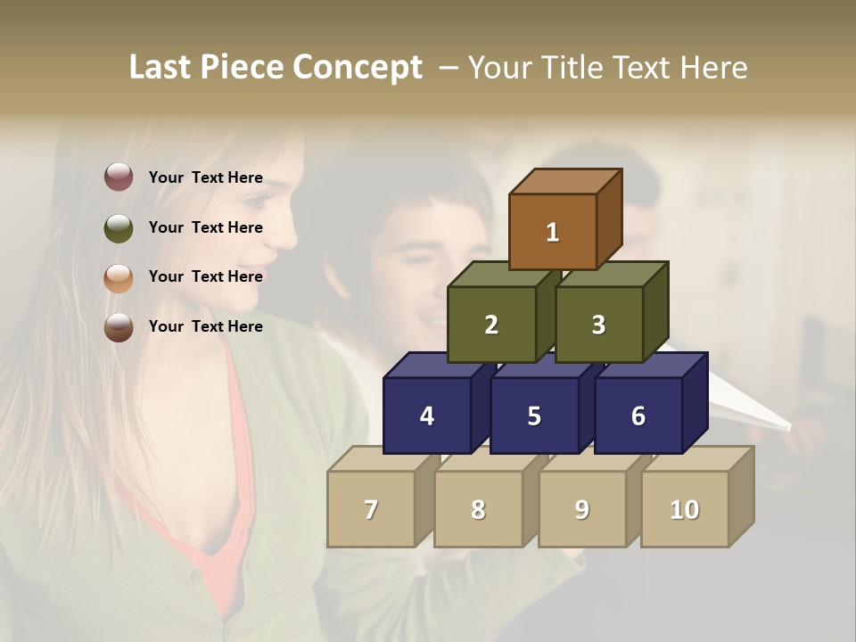 Men Watching Woman With Paper Aeroplane PowerPoint Template