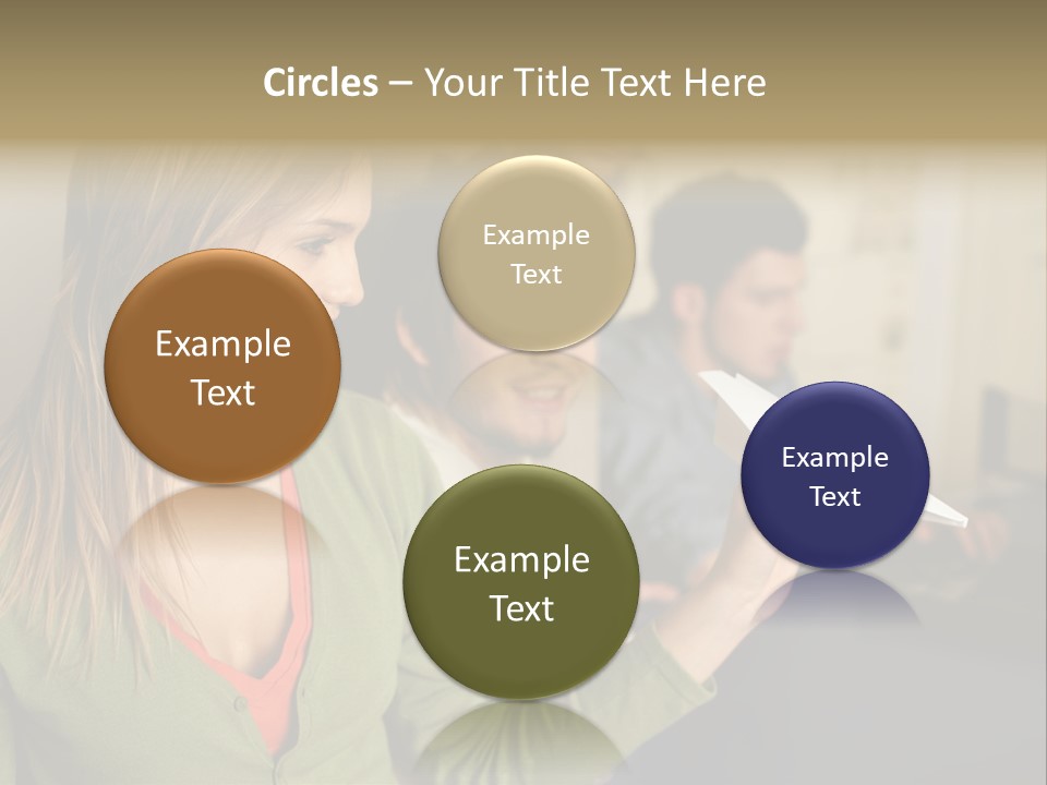 Men Watching Woman With Paper Aeroplane PowerPoint Template