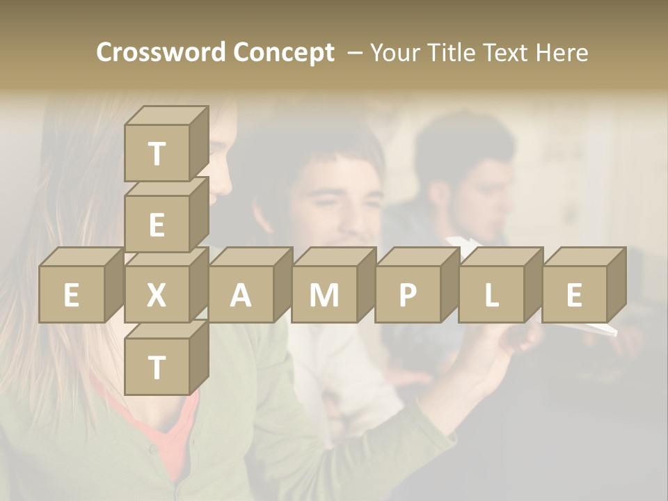 Men Watching Woman With Paper Aeroplane PowerPoint Template