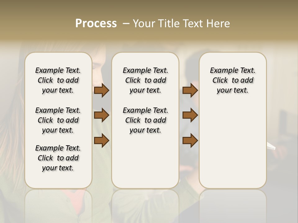 Men Watching Woman With Paper Aeroplane PowerPoint Template