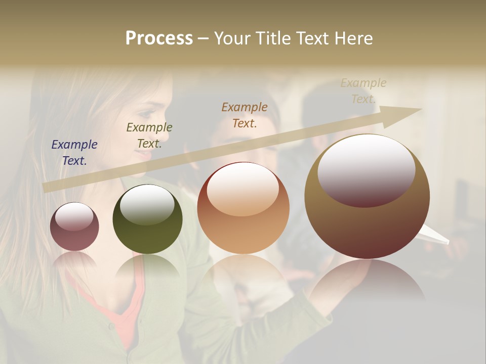 Men Watching Woman With Paper Aeroplane PowerPoint Template