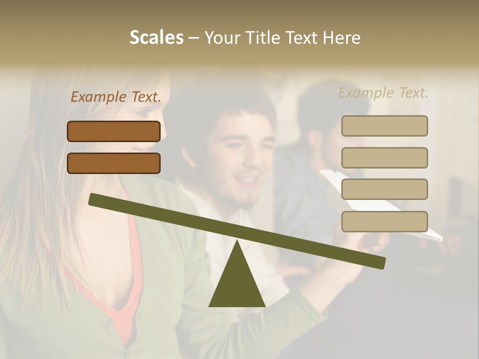 Men Watching Woman With Paper Aeroplane PowerPoint Template