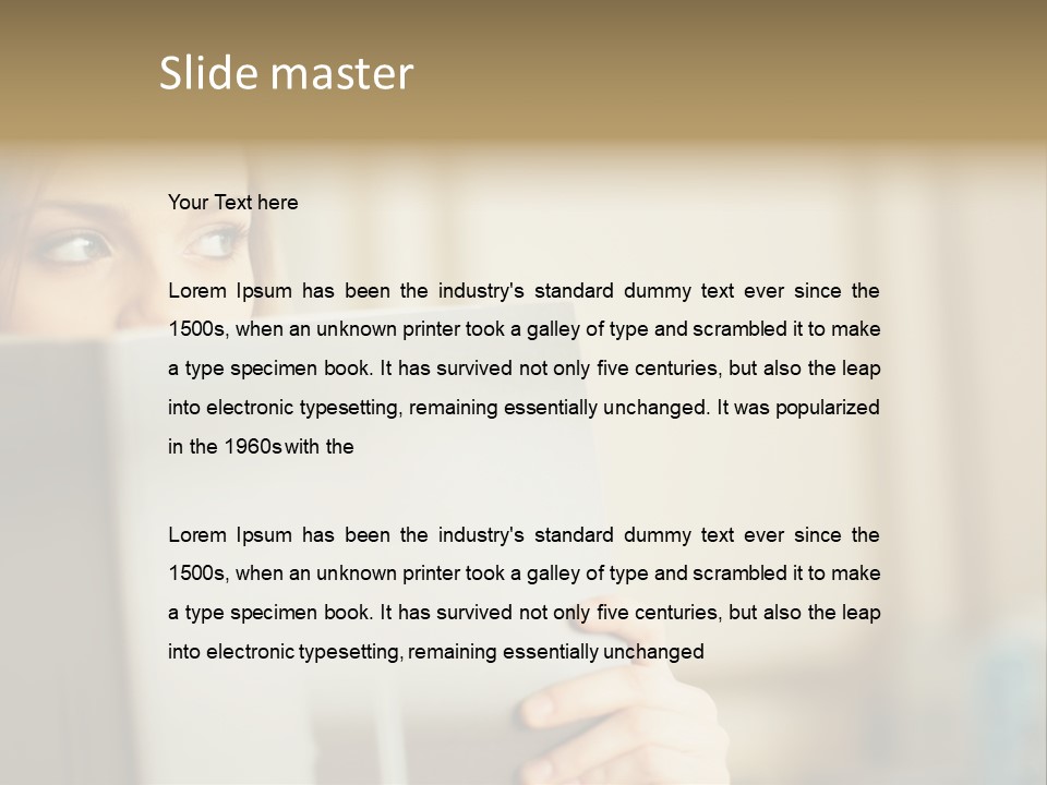 Woman Peering Over Top Of Folder PowerPoint Template