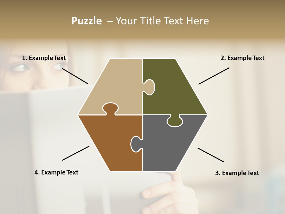 Woman Peering Over Top Of Folder PowerPoint Template