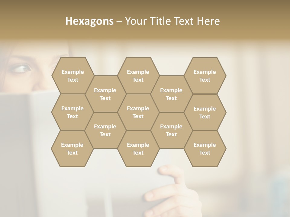 Woman Peering Over Top Of Folder PowerPoint Template