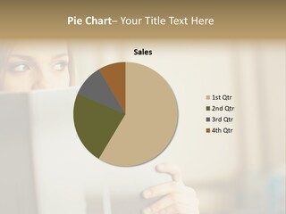 Woman Peering Over Top Of Folder PowerPoint Template