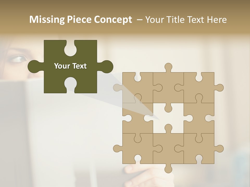 Woman Peering Over Top Of Folder PowerPoint Template