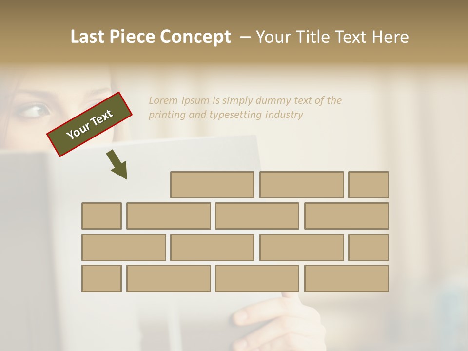 Woman Peering Over Top Of Folder PowerPoint Template