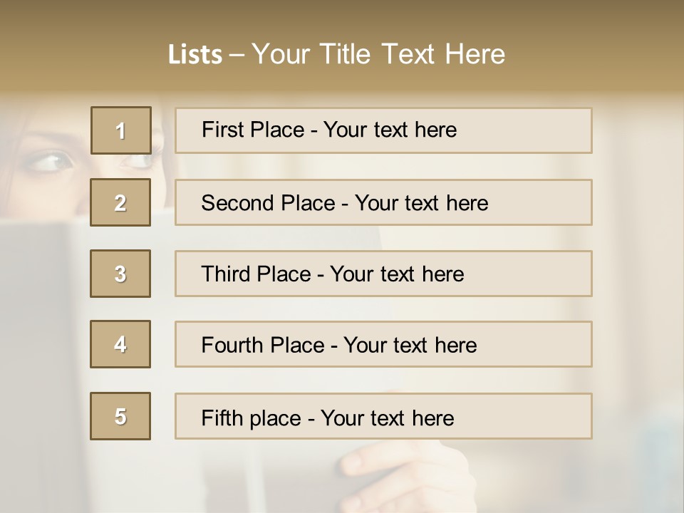Woman Peering Over Top Of Folder PowerPoint Template
