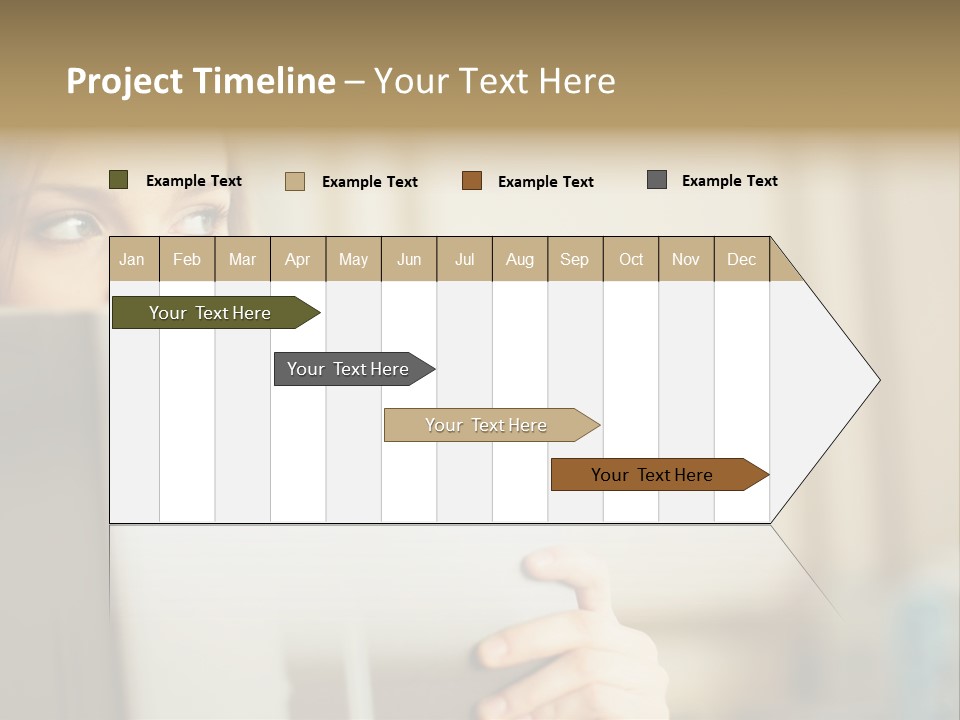 Woman Peering Over Top Of Folder PowerPoint Template