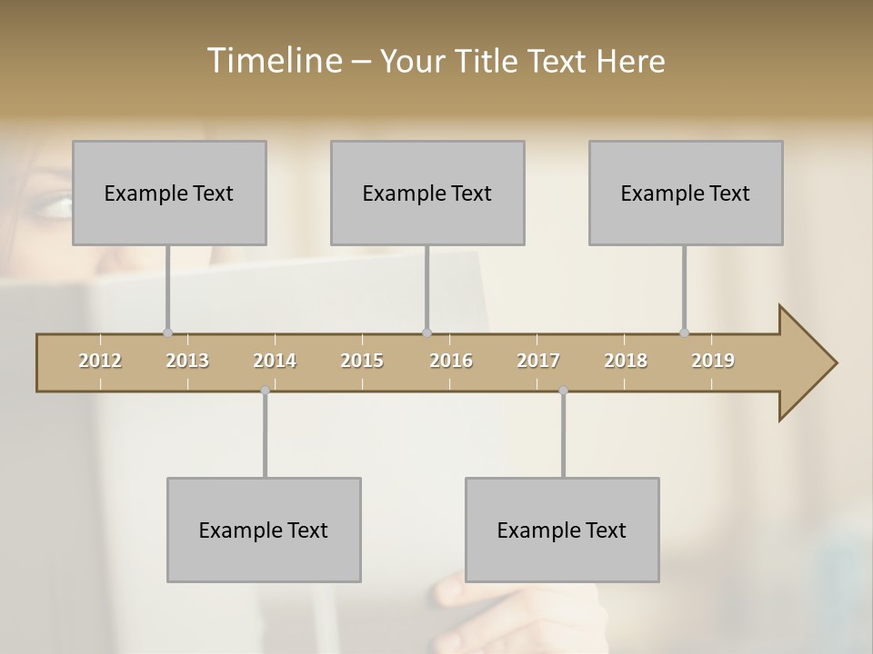Woman Peering Over Top Of Folder PowerPoint Template