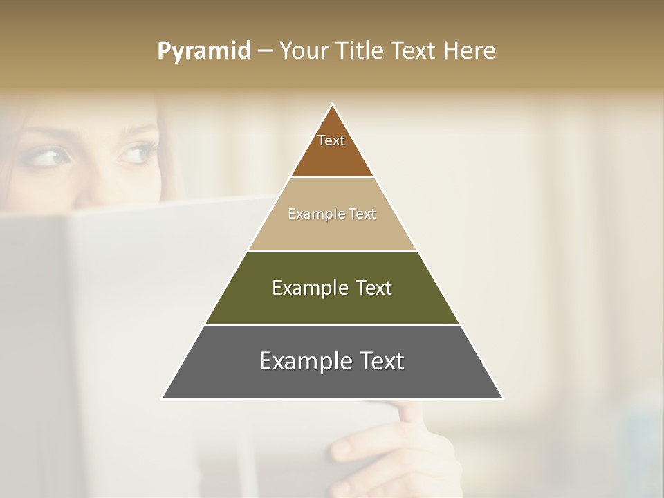 Woman Peering Over Top Of Folder PowerPoint Template