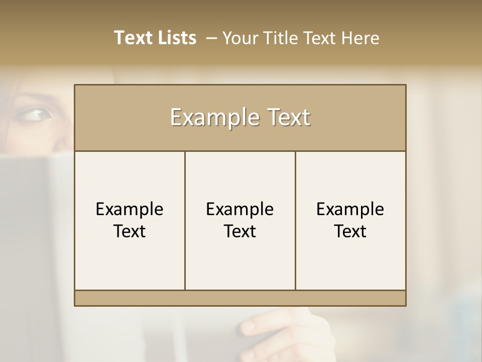Woman Peering Over Top Of Folder PowerPoint Template