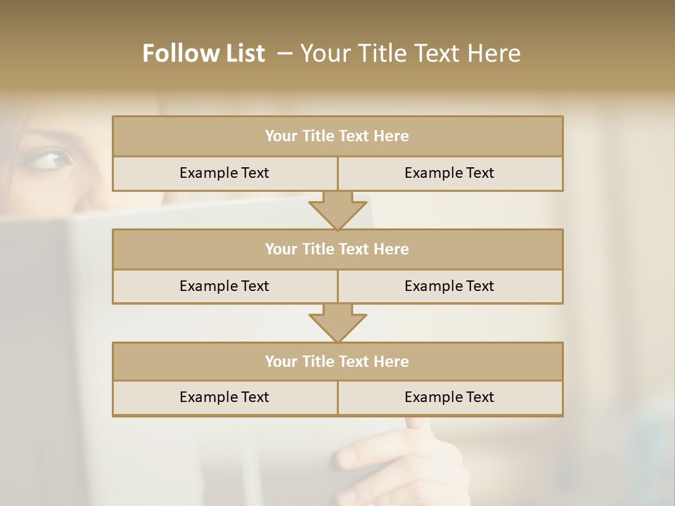 Woman Peering Over Top Of Folder PowerPoint Template