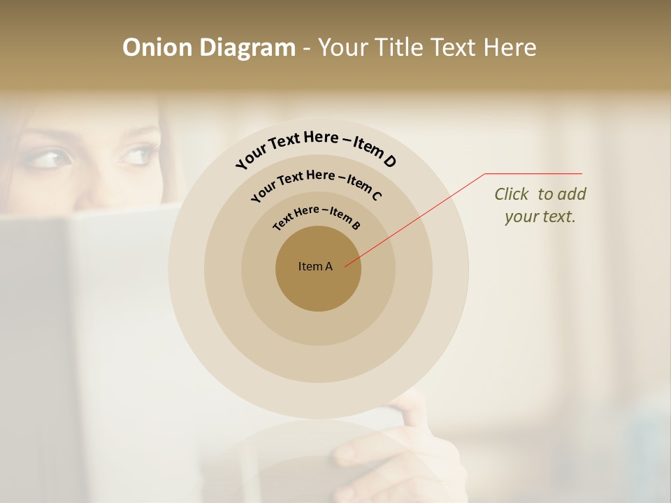 Woman Peering Over Top Of Folder PowerPoint Template