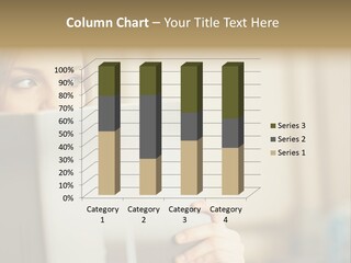 Woman Peering Over Top Of Folder PowerPoint Template