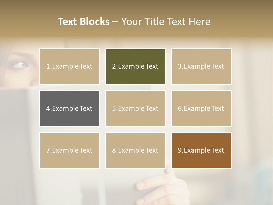 Woman Peering Over Top Of Folder PowerPoint Template