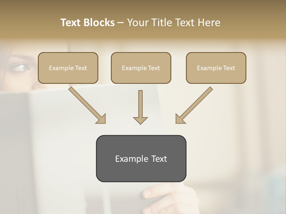 Woman Peering Over Top Of Folder PowerPoint Template