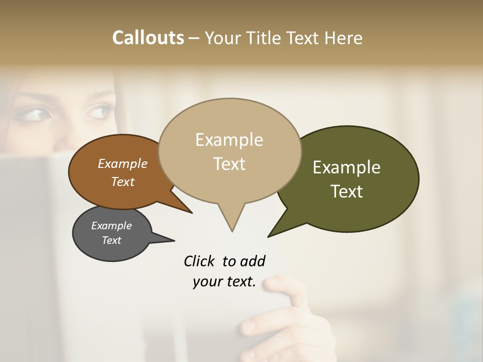 Woman Peering Over Top Of Folder PowerPoint Template