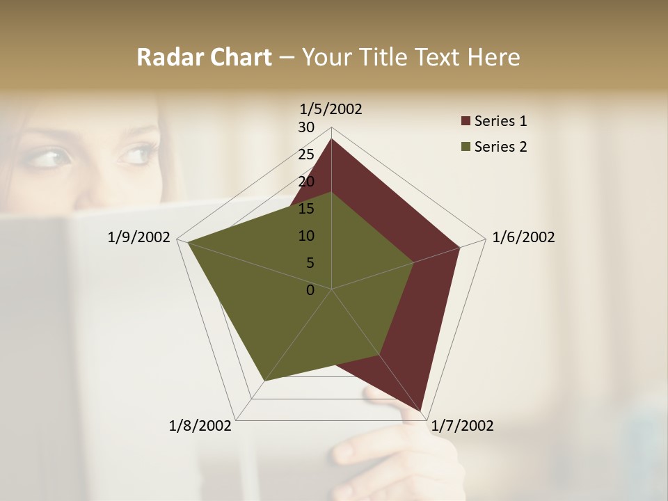 Woman Peering Over Top Of Folder PowerPoint Template