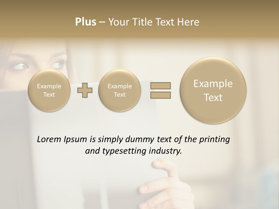 Woman Peering Over Top Of Folder PowerPoint Template