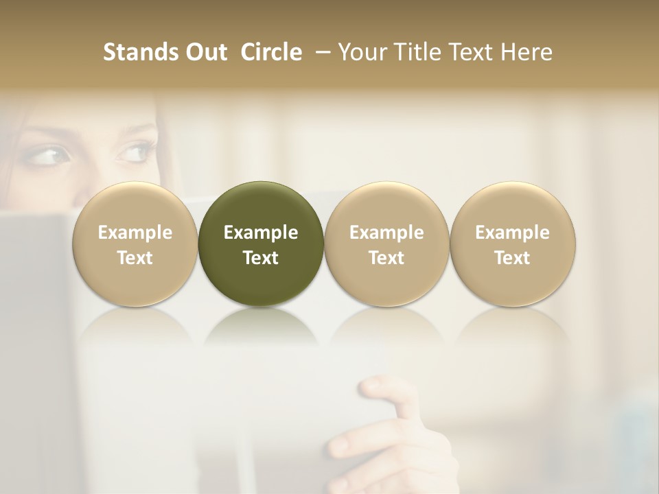 Woman Peering Over Top Of Folder PowerPoint Template