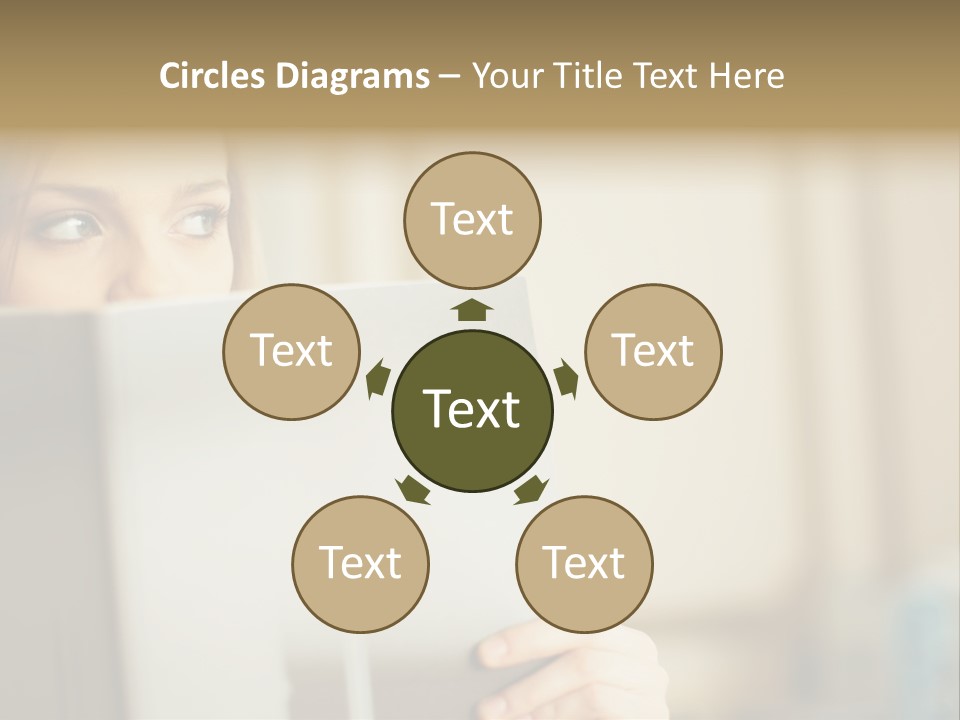 Woman Peering Over Top Of Folder PowerPoint Template