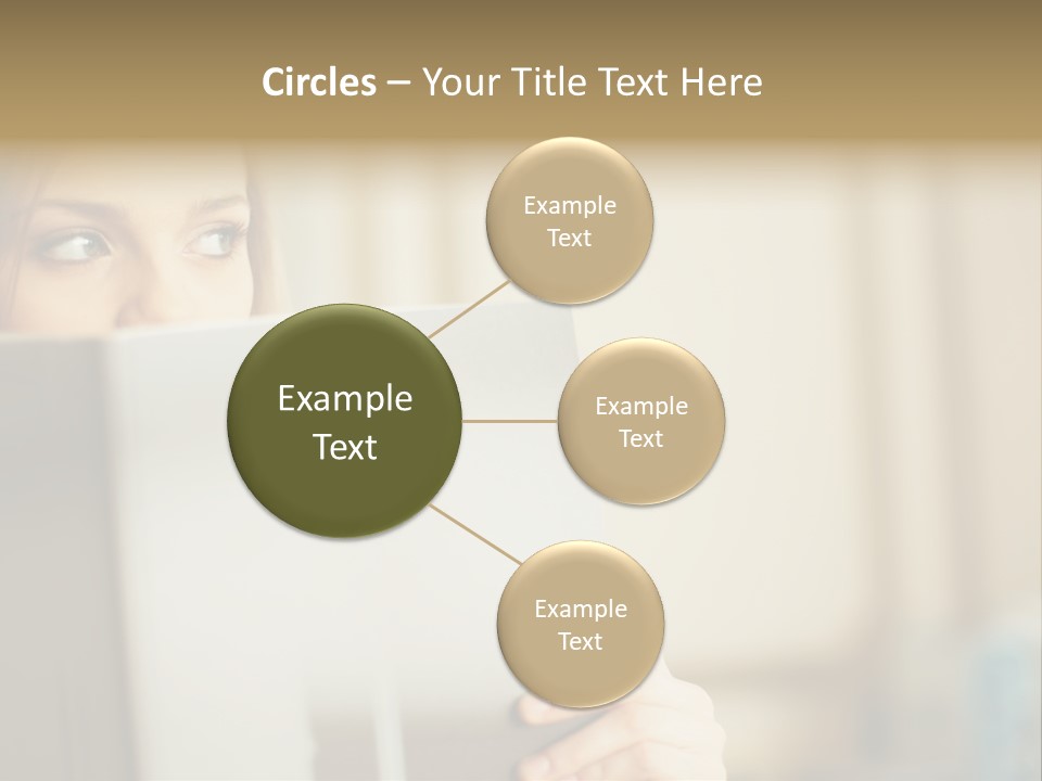 Woman Peering Over Top Of Folder PowerPoint Template