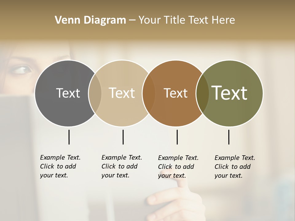 Woman Peering Over Top Of Folder PowerPoint Template