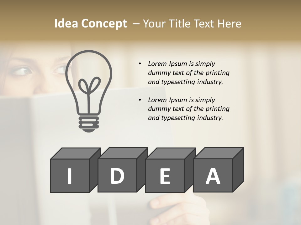 Woman Peering Over Top Of Folder PowerPoint Template