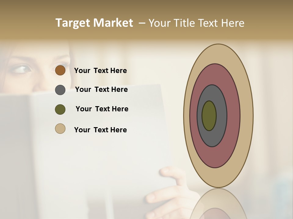 Woman Peering Over Top Of Folder PowerPoint Template