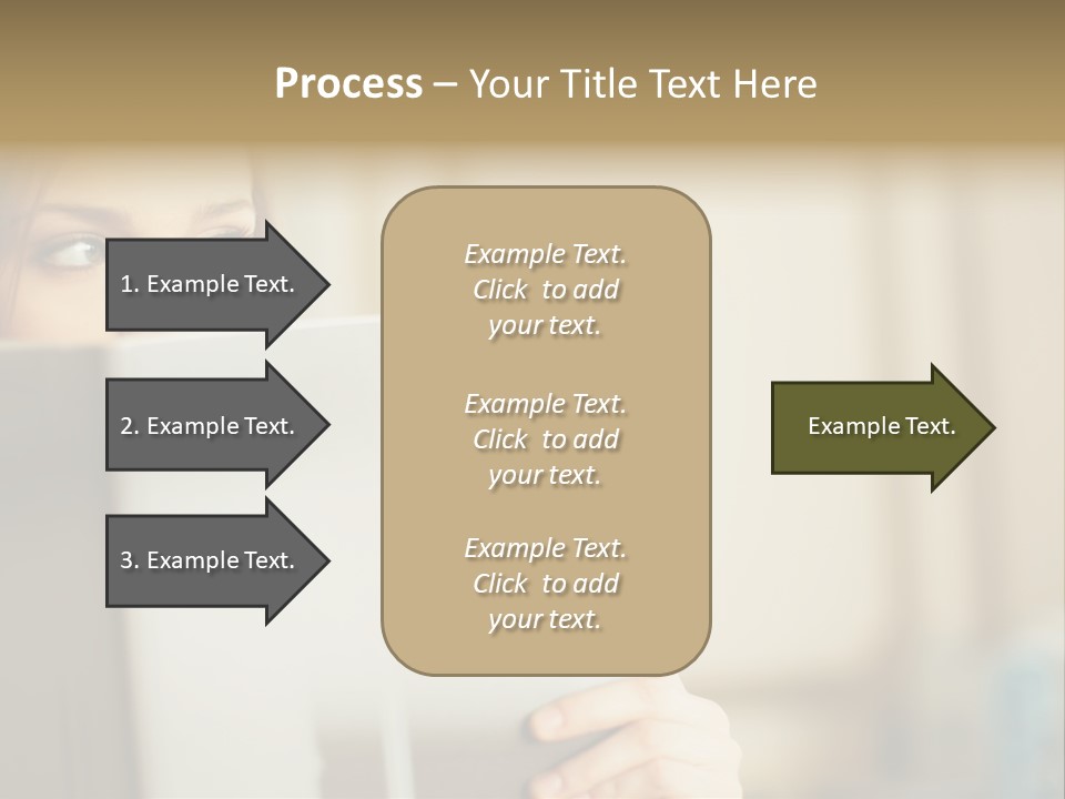 Woman Peering Over Top Of Folder PowerPoint Template