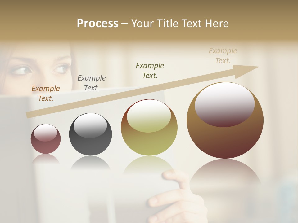 Woman Peering Over Top Of Folder PowerPoint Template