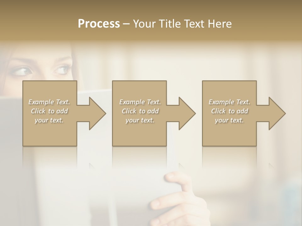 Woman Peering Over Top Of Folder PowerPoint Template