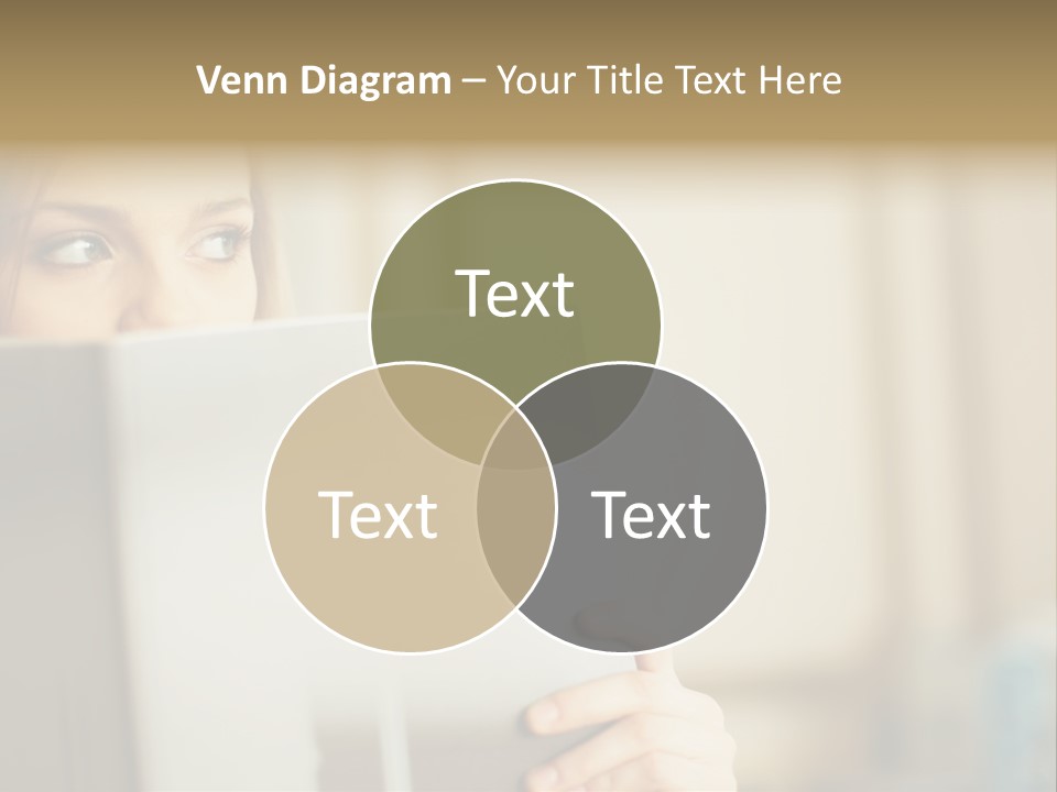 Woman Peering Over Top Of Folder PowerPoint Template