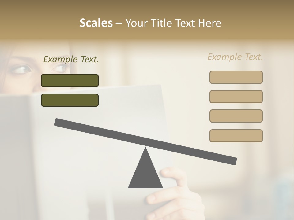Woman Peering Over Top Of Folder PowerPoint Template