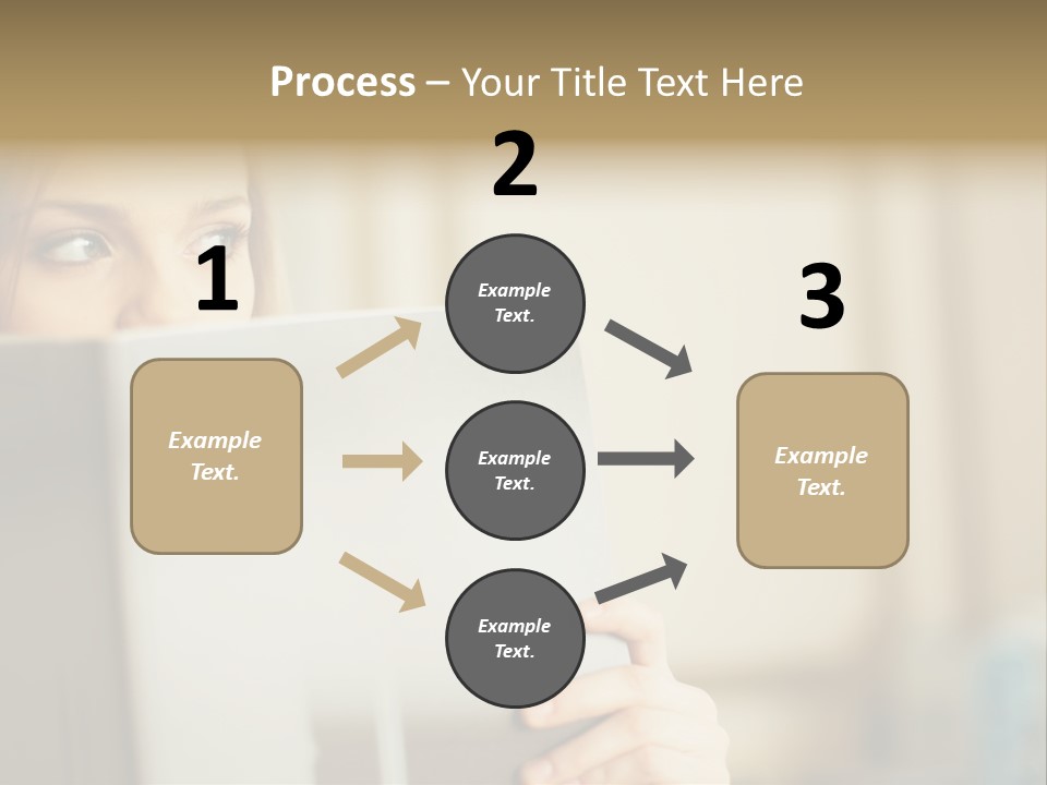 Woman Peering Over Top Of Folder PowerPoint Template