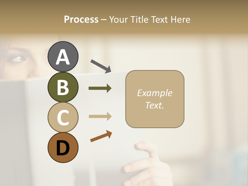 Woman Peering Over Top Of Folder PowerPoint Template