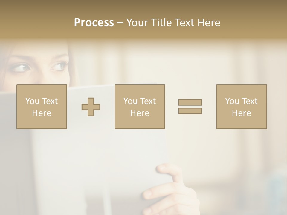 Woman Peering Over Top Of Folder PowerPoint Template