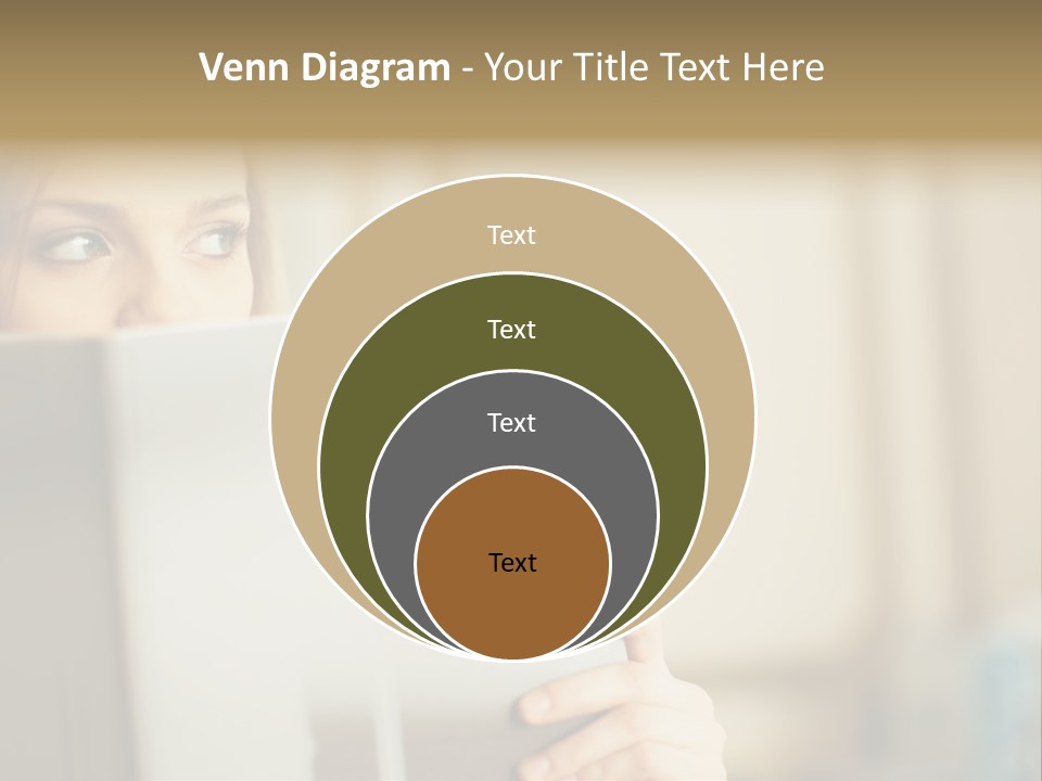 Woman Peering Over Top Of Folder PowerPoint Template