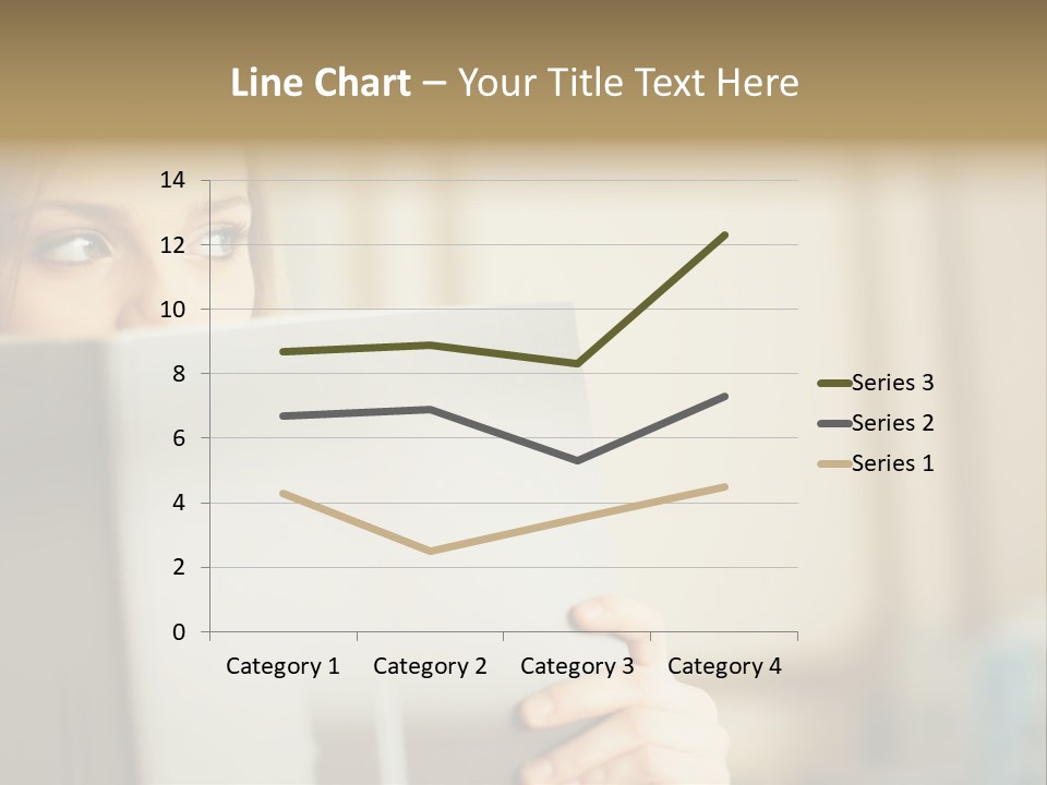 Woman Peering Over Top Of Folder PowerPoint Template